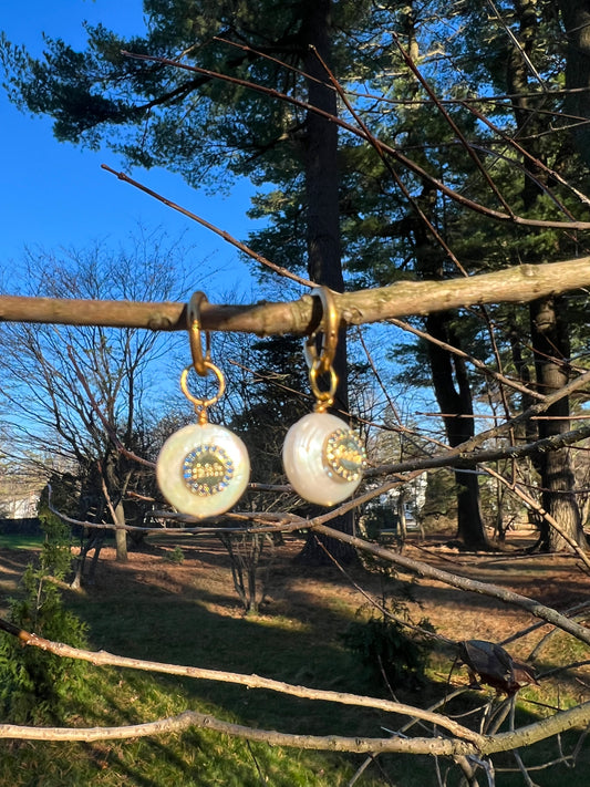 Fresh Water Pearl Hoop written with Faith